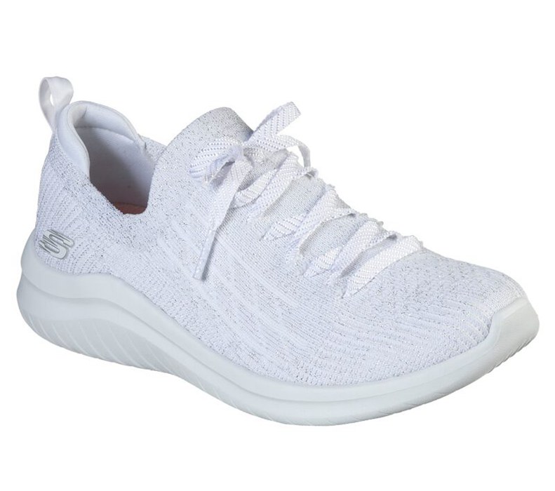 Skechers Dam Vita/Silver Slip On - Ultra Flex 2.0 - Glimmer Sky - Sverige (VUGNP-3564)